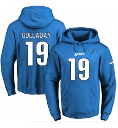 NFL Men's Nike Detroit Lions #19 Kenny Golladay Blue Name & Number Pullover Hoodie