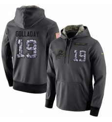 NFL Men's Nike Detroit Lions #19 Kenny Golladay Stitched Black Anthracite Salute to Service Player Performance Hoodie