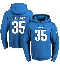 NFL Men's Nike Detroit Lions #35 Miles Killebrew Blue Name & Number Pullover Hoodie