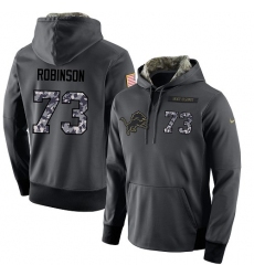 NFL Men's Nike Detroit Lions #73 Greg Robinson Stitched Black Anthracite Salute to Service Player Performance Hoodie