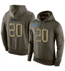 NFL Nike Detroit Lions #20 Barry Sanders Green Salute To Service Men's Pullover Hoodie