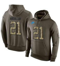 NFL Nike Detroit Lions #21 Ameer Abdullah Green Salute To Service Men's Pullover Hoodie