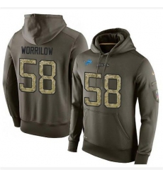 NFL Nike Detroit Lions #58 Paul Worrilow Green Salute To Service Men's Pullover Hoodie