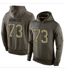 NFL Nike Detroit Lions #73 Greg Robinson Green Salute To Service Men's Pullover Hoodie