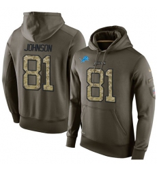NFL Nike Detroit Lions #81 Calvin Johnson Green Salute To Service Men's Pullover Hoodie