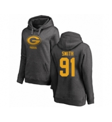 Football Women's Green Bay Packers #91 Preston Smith Ash One Color Pullover Hoodie