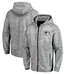 NFL Green Bay Packers Pro Line by Fanatics Branded Space Dye Performance Full-Zip Hoodie - Heathered Gray