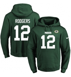 NFL Men's Nike Green Bay Packers #12 Aaron Rodgers Green Name & Number Pullover Hoodie