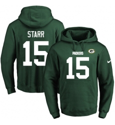 NFL Men's Nike Green Bay Packers #15 Bart Starr Green Name & Number Pullover Hoodie