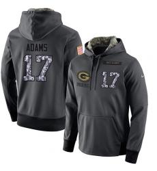 NFL Men's Nike Green Bay Packers #17 Davante Adams Stitched Black Anthracite Salute to Service Player Performance Hoodie