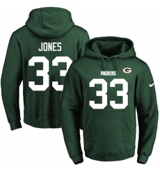 NFL Men's Nike Green Bay Packers #33 Aaron Jones Bennett Green Name & Number Pullover Hoodie