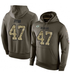NFL Nike Green Bay Packers #47 Jake Ryan Green Salute To Service Men's Pullover Hoodie