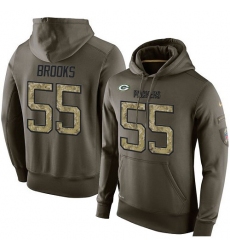 NFL Nike Green Bay Packers #55 Ahmad Brooks Green Salute To Service Men's Pullover Hoodie