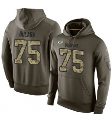 NFL Nike Green Bay Packers #75 Bryan Bulaga Green Salute To Service Men's Pullover Hoodie