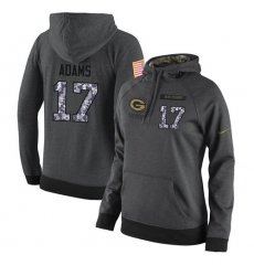 NFL Women's Nike Green Bay Packers #17 Davante Adams Stitched Black Anthracite Salute to Service Player Performance Hoodie