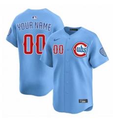 Men's Chicago Cubs Customized Blue 2024-25 2nd Alternate Limited Stitched Baseball Jersey