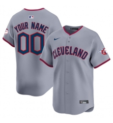 Men's Cleveland Guardians Active Player Custom Gray Alternate Limited Stitched Baseball Jersey