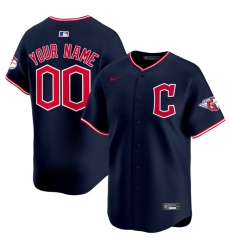 Men's Cleveland Guardians Active Player Custom Navy 2025 Alternate Limited Stitched Baseball Jersey