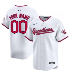 Men's Cleveland Guardians Active Player Custom White Home Limited Stitched Baseball Jersey