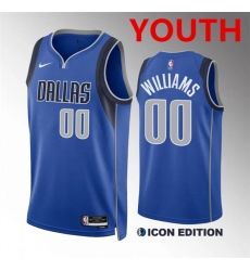 Youth Dallas Mavericks #00 Brandon Williams Blue Icon Edition Stitched Basketball Jersey