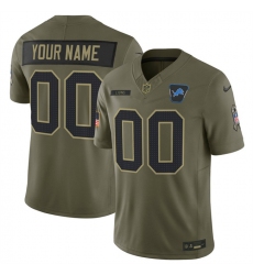 Men's Detroit Lions Active Player Custom Olive 2025 F.U.S.E. Salute to Service Limited Stitched Football Jersey
