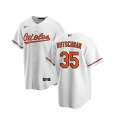 Men's Baltimore Orioles #35 Adley Rutschman White Cool Base Stitched Jersey