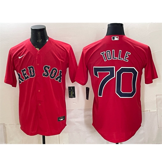 Men's Boston Red Sox #70 Payton Tolle Red Cool Base Stitched Baseball Jersey