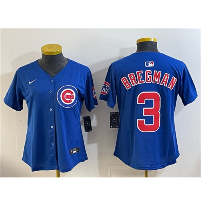 Youth Chicago Cubs #3 Alex Bregman Royal Vapor Limited Stitched Baseball Jersey
