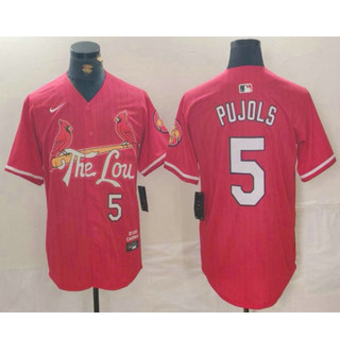 Men's St Louis Cardinals #5 Albert Pujols Red 2024 City Connect Limited Stitched Jersey