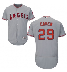Men's Majestic Los Angeles Angels of Anaheim #29 Rod Carew Grey Road Flex Base Authentic Collection MLB Jersey