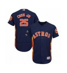 Men's Houston Astros #25 Jose Cruz Jr. Navy Blue Alternate Flex Base Authentic Collection 2019 World Series Bound Baseball Jersey