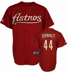 Men's Mitchell and Ness Houston Astros #44 Roy Oswalt Authentic Red Throwback MLB Jersey