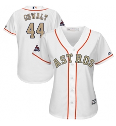Women's Majestic Houston Astros #44 Roy Oswalt Authentic White 2018 Gold Program Cool Base MLB Jersey