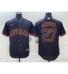 Men's Houston Astros #27 Jose Altuve Lights Out Black Fashion Stitched MLB Cool Base Nike Jersey