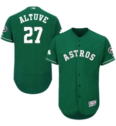Men's Majestic Houston Astros #27 Jose Altuve Green Celtic Flexbase Authentic Collection MLB Jersey