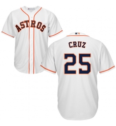 Youth Majestic Houston Astros #25 Jose Cruz Replica White Home Cool Base MLB Jersey