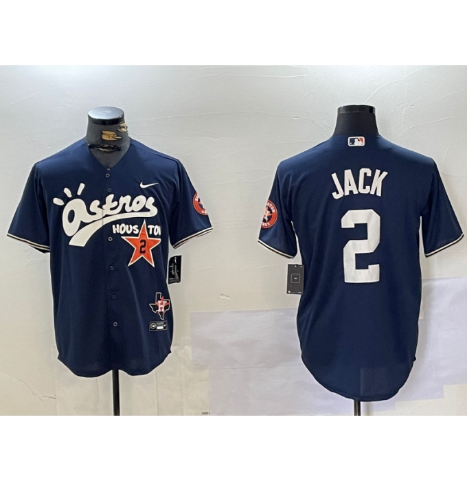 Men's Houston Astros #2 Alex Bregman Navy Cactus Jack Vapor Premier Stitched Baseball Jersey