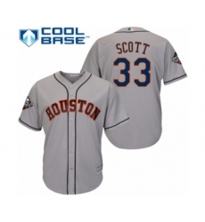 Youth Houston Astros #33 Mike Scott Authentic Grey Road Cool Base 2019 World Series Bound Baseball Jersey