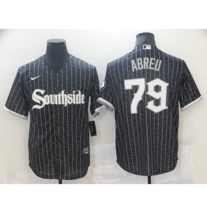 Men's Nike Chicago White Sox Southside #79 Jose Abreu Black Alternate Flex Base Jersey