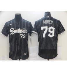 Men's Nike Chicago White Sox Southside #79 Jose Abreu Black Authentic Baseball Jersey