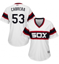 Women's Majestic Chicago White Sox #53 Melky Cabrera Replica White 2013 Alternate Home Cool Base MLB Jersey