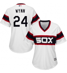 Women's Majestic Chicago White Sox #24 Early Wynn Authentic White 2013 Alternate Home Cool Base MLB Jersey