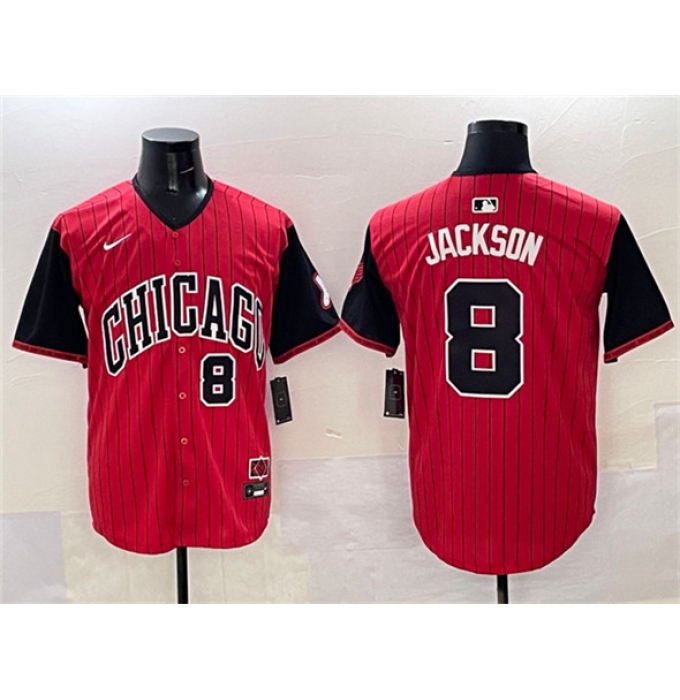 Men's Chicago White Sox #8 Bo Jackson Red Black 2025 City Connect Limited Stitched Baseball Jersey