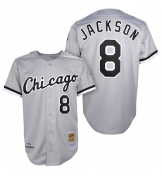 Men's Mitchell and Ness 1993 Chicago White Sox #8 Bo Jackson Authentic Grey Throwback MLB Jersey