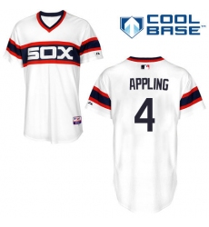 Men's Majestic Chicago White Sox #4 Luke Appling Replica White 2013 Alternate Home Cool Base MLB Jersey