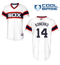Men's Majestic Chicago White Sox #14 Paul Konerko Replica White 2013 Alternate Home Cool Base MLB Jersey