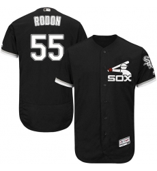 Men's Majestic Chicago White Sox #55 Carlos Rodon Authentic Black Alternate Home Cool Base MLB Jersey