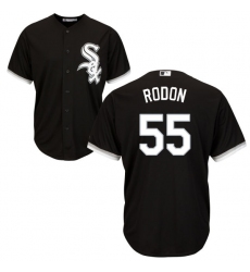 Youth Majestic Chicago White Sox #55 Carlos Rodon Replica Black Alternate Home Cool Base MLB Jersey