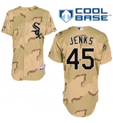 Men's Majestic Chicago White Sox #45 Bobby Jenks Replica Camouflage Cool Base MLB Jersey