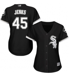 Women's Majestic Chicago White Sox #45 Bobby Jenks Replica Black Alternate Home Cool Base MLB Jersey